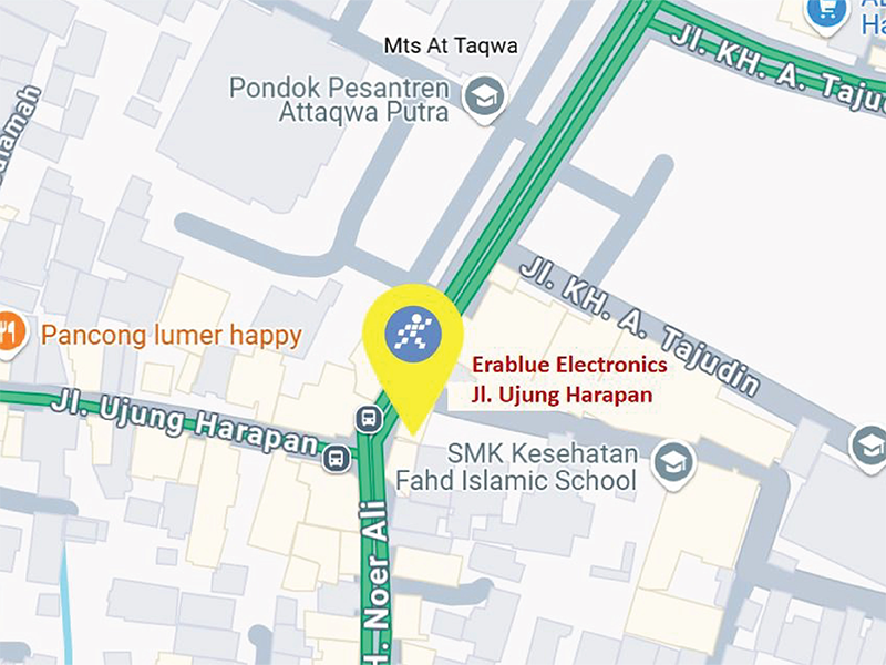 Peta ke toko EraBlue di  Jalan Ujung Harapan, RT 003, RW 004, terletak di Kel/Desa Bahagia, Kecamatan Babelan, Kabupaten Bekasi, Provinsi Jawa Barat